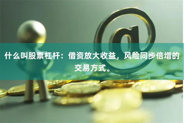 什么叫股票杠杆：借资放大收益，风险同步倍增的交易方式。